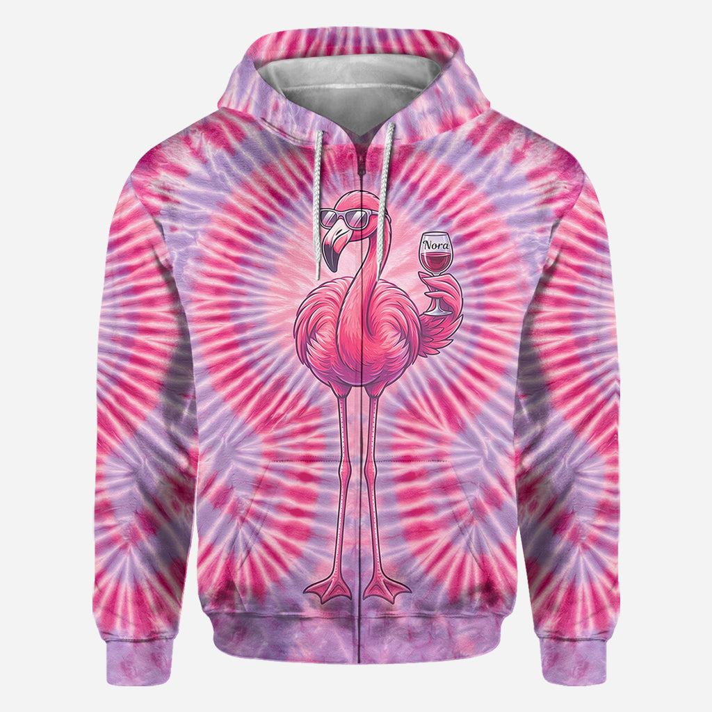 T-shirt Tie-Dye Flamant Chill - T-shirt Flamant Personnalisé