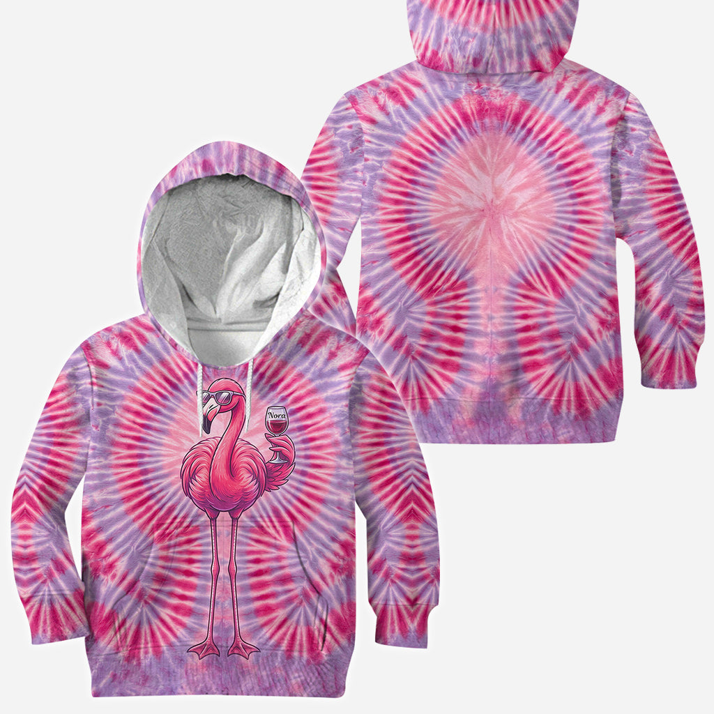 T-shirt Tie-Dye Flamant Chill - T-shirt Flamant Personnalisé