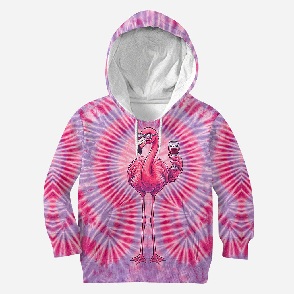 T-shirt Tie-Dye Flamant Chill - T-shirt Flamant Personnalisé