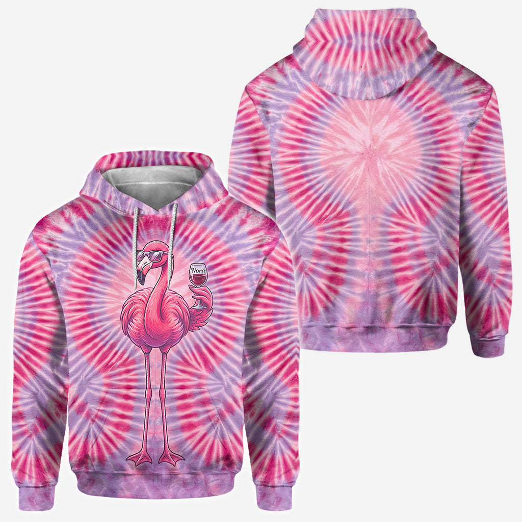 T-shirt Tie-Dye Flamant Chill - T-shirt Flamant Personnalisé