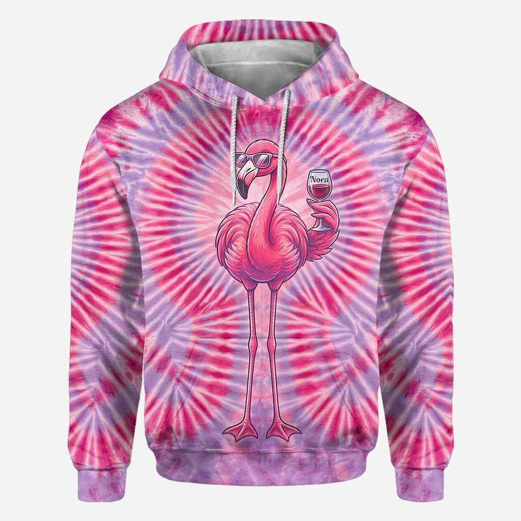 T-shirt Tie-Dye Flamant Chill - T-shirt Flamant Personnalisé