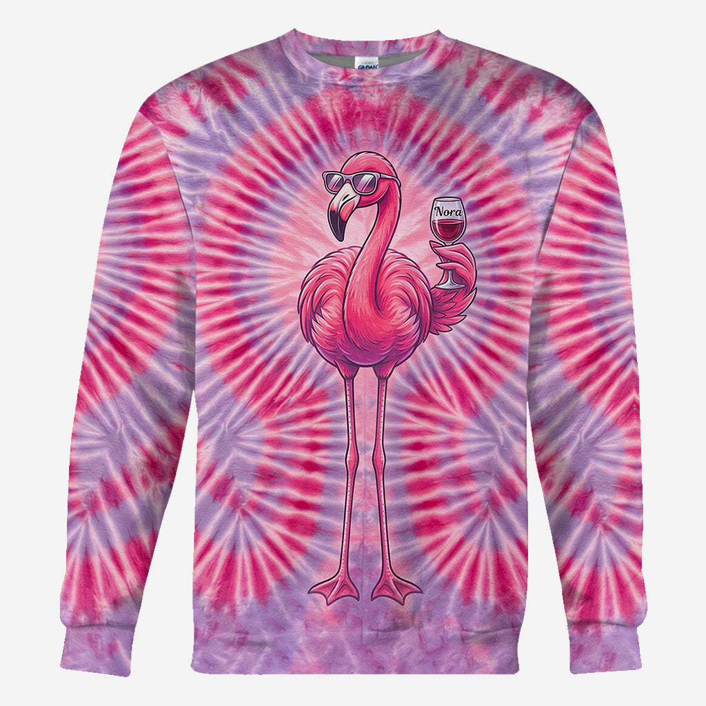 T-shirt Tie-Dye Flamant Chill - T-shirt Flamant Personnalisé