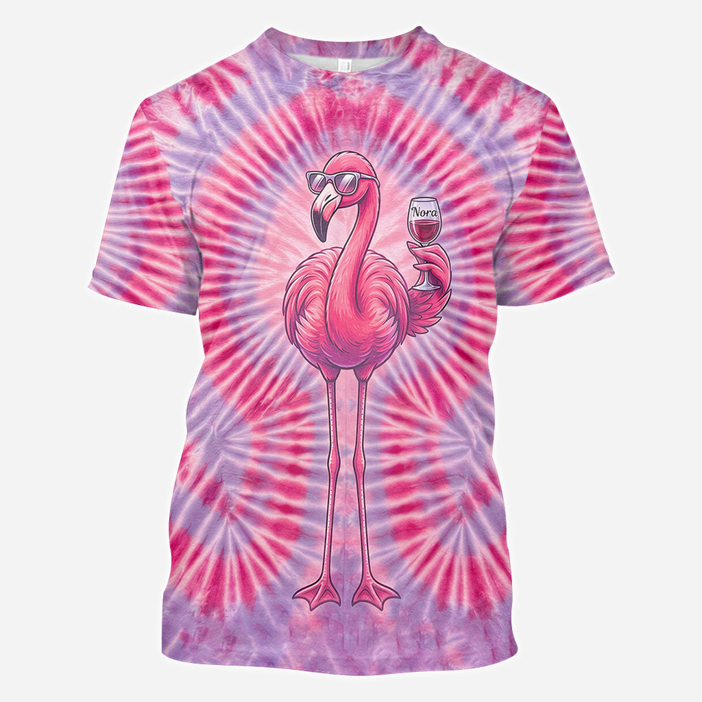 T-shirt Tie-Dye Flamant Chill - T-shirt Flamant Personnalisé
