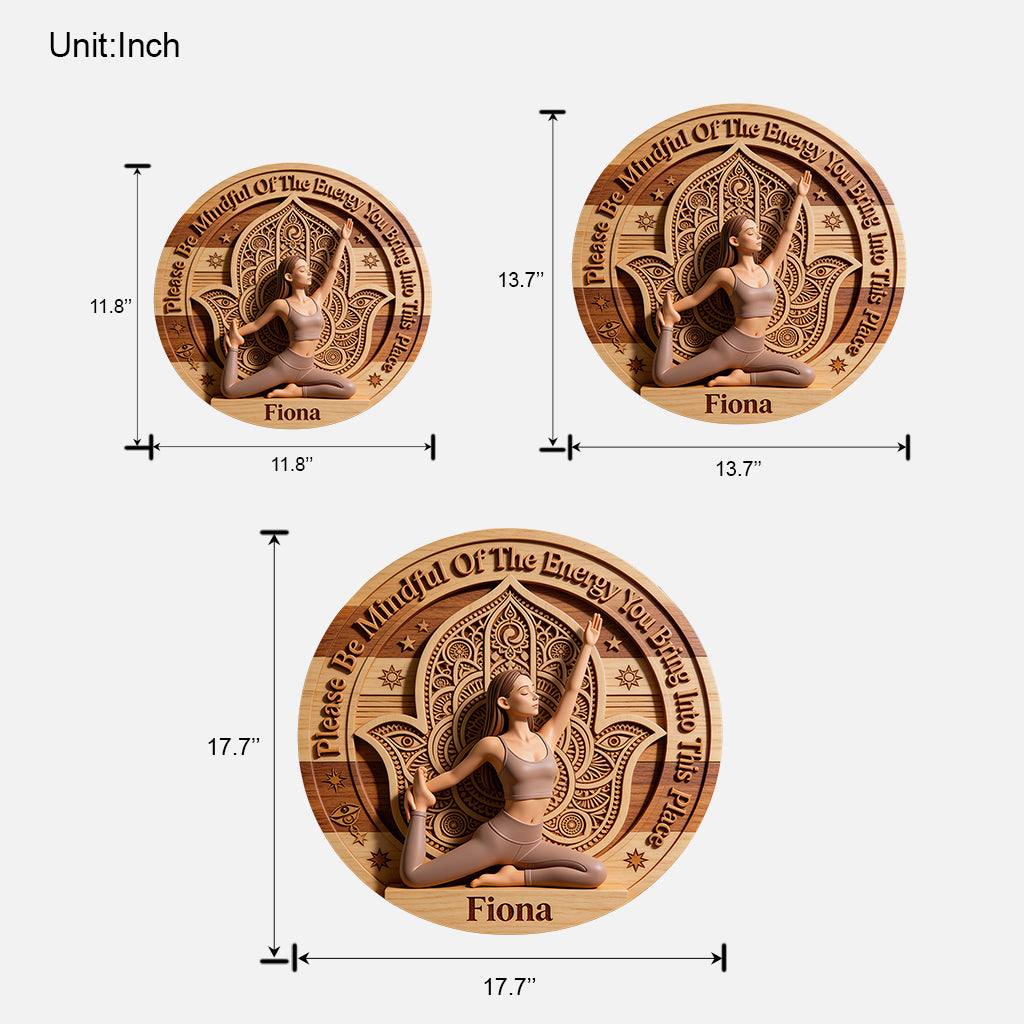 Please Be Mindful - Personalized Yoga Custom Shaped Wood Sign