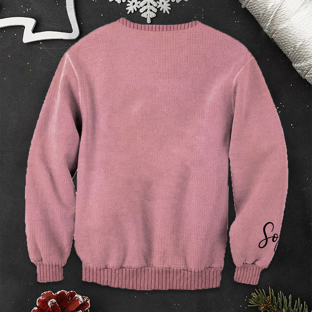 Pull moche rose colibri tricoté - Personnalisé pour la sensibilisation au cancer du sein