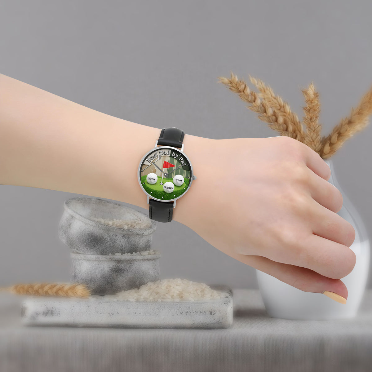 Meilleur papa selon le par - Montre de golf personnalisée