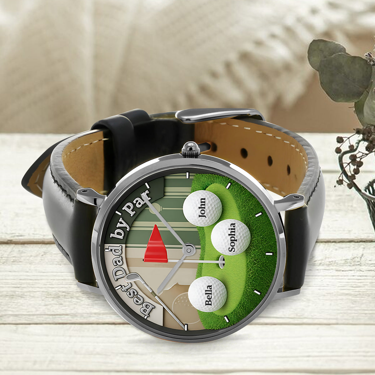 Meilleur papa selon le par - Montre de golf personnalisée