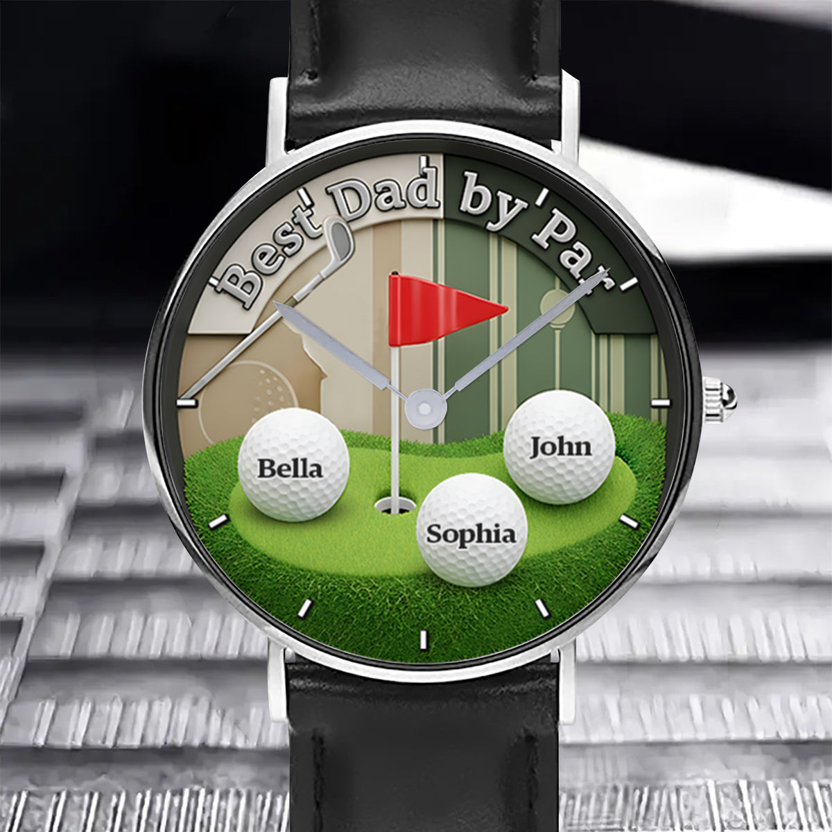 Meilleur papa selon le par - Montre de golf personnalisée