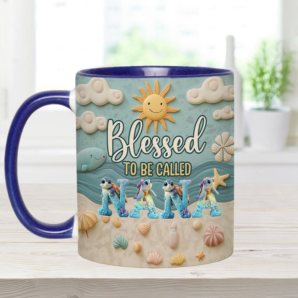 Blessed To Be Called - Personalized Grandma Accent Mug