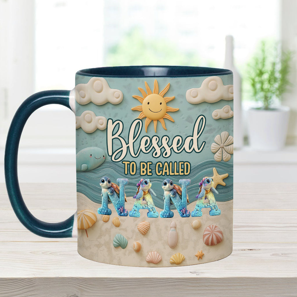 Blessed To Be Called - Personalized Grandma Accent Mug