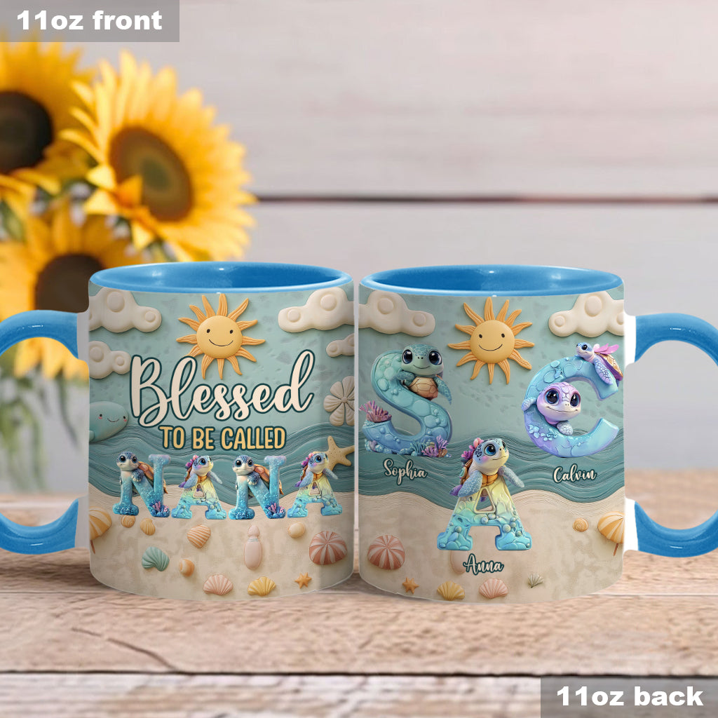 Blessed To Be Called - Personalized Grandma Accent Mug