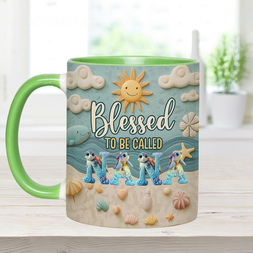 Blessed To Be Called - Personalized Grandma Accent Mug