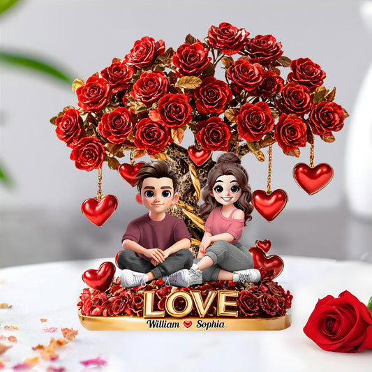 Je t'aime - Plaque acrylique personnalisée pour couple, forme sur mesure