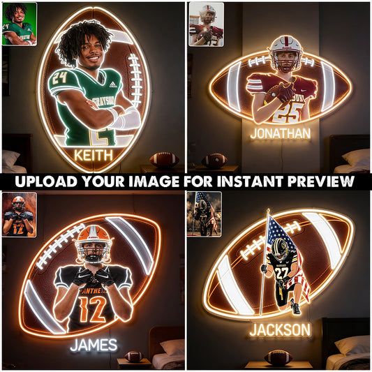 Décor de Chambre Pour Joueur de Football - Enseigne en Acrylique LED Personnalisée