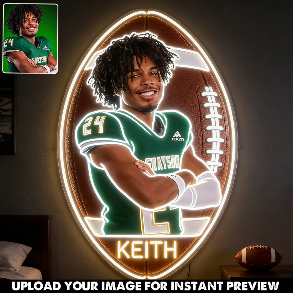 Décor de Chambre Pour Joueur de Football - Enseigne en Acrylique LED Personnalisée
