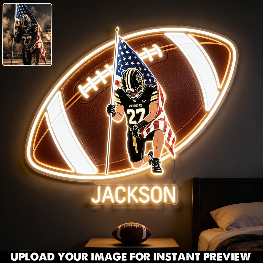 Décor de Chambre Pour Joueur de Football - Enseigne en Acrylique LED Personnalisée