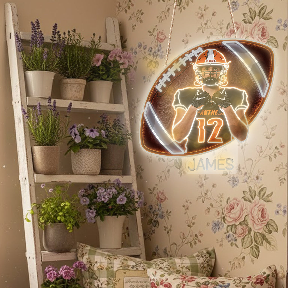 Décor de Chambre Pour Joueur de Football - Enseigne en Acrylique LED Personnalisée
