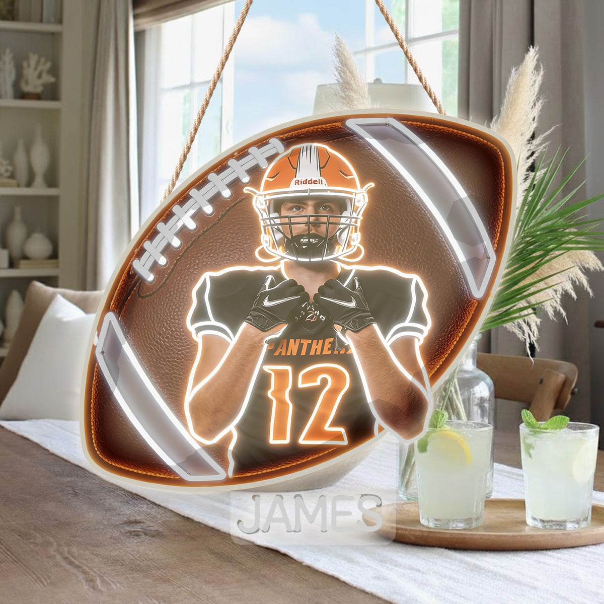 Décor de Chambre Pour Joueur de Football - Enseigne en Acrylique LED Personnalisée