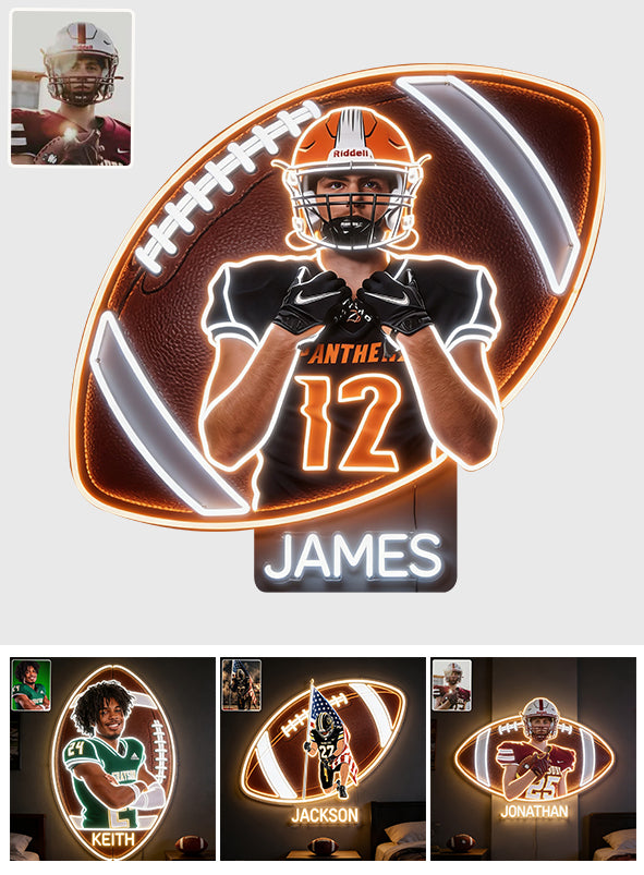 Décor de Chambre Pour Joueur de Football - Enseigne en Acrylique LED Personnalisée