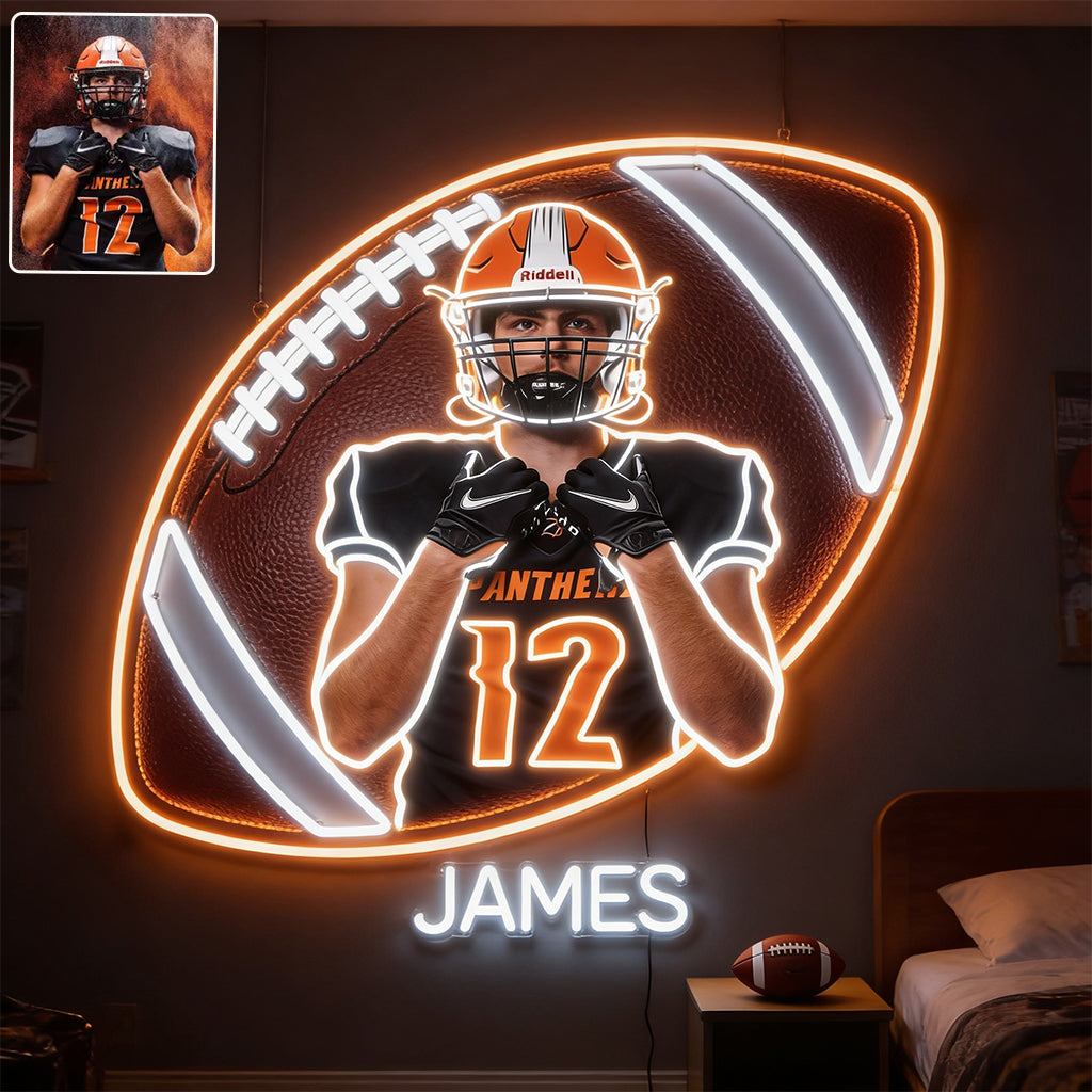 Décor de Chambre Pour Joueur de Football - Enseigne en Acrylique LED Personnalisée
