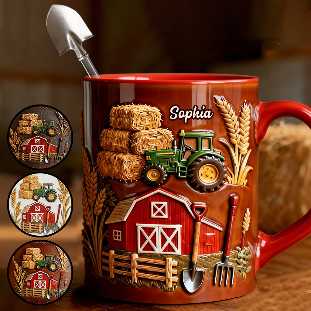 Farmer Life - Personalized Farmer Set Accent Mug with Acrylic Stirrers
