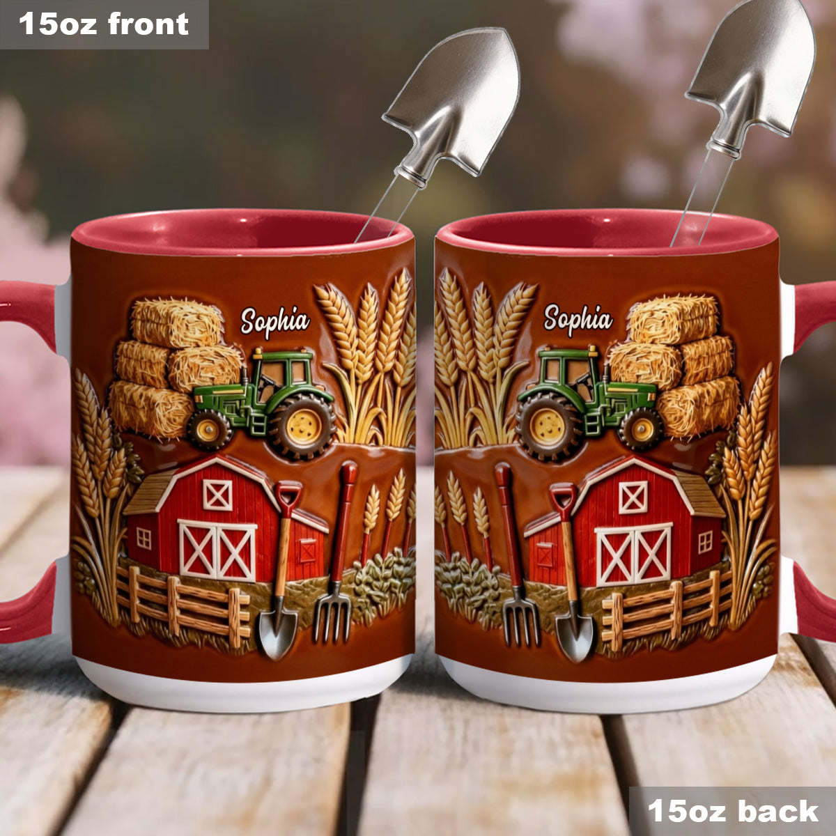 Farmer Life - Personalized Farmer Set Accent Mug with Acrylic Stirrers