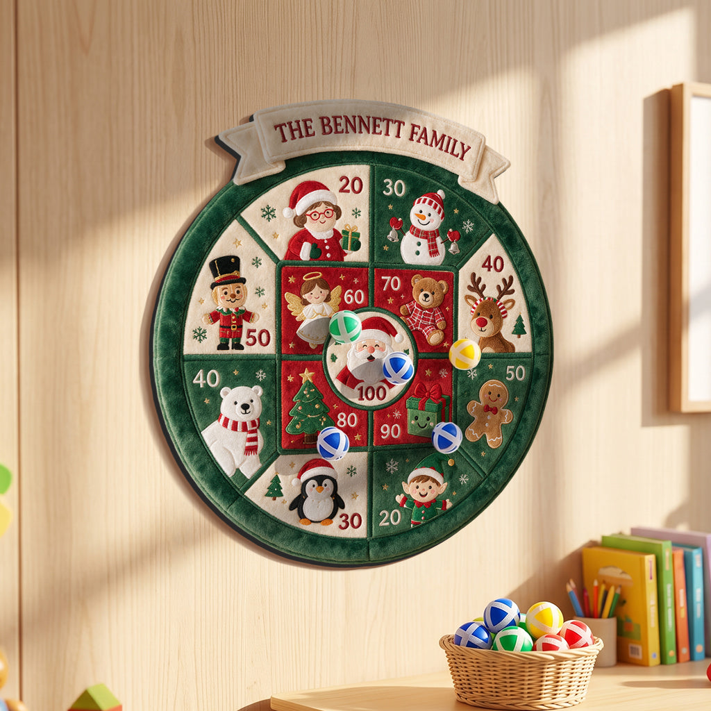Merry Little Showdown - Personalized Family Sticky Ball Dart Board Set