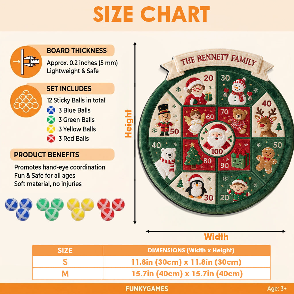 Merry Little Showdown - Personalized Family Sticky Ball Dart Board Set