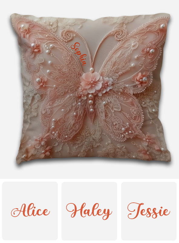 Love Butterfly - Personalized Butterfly Throw Pillow