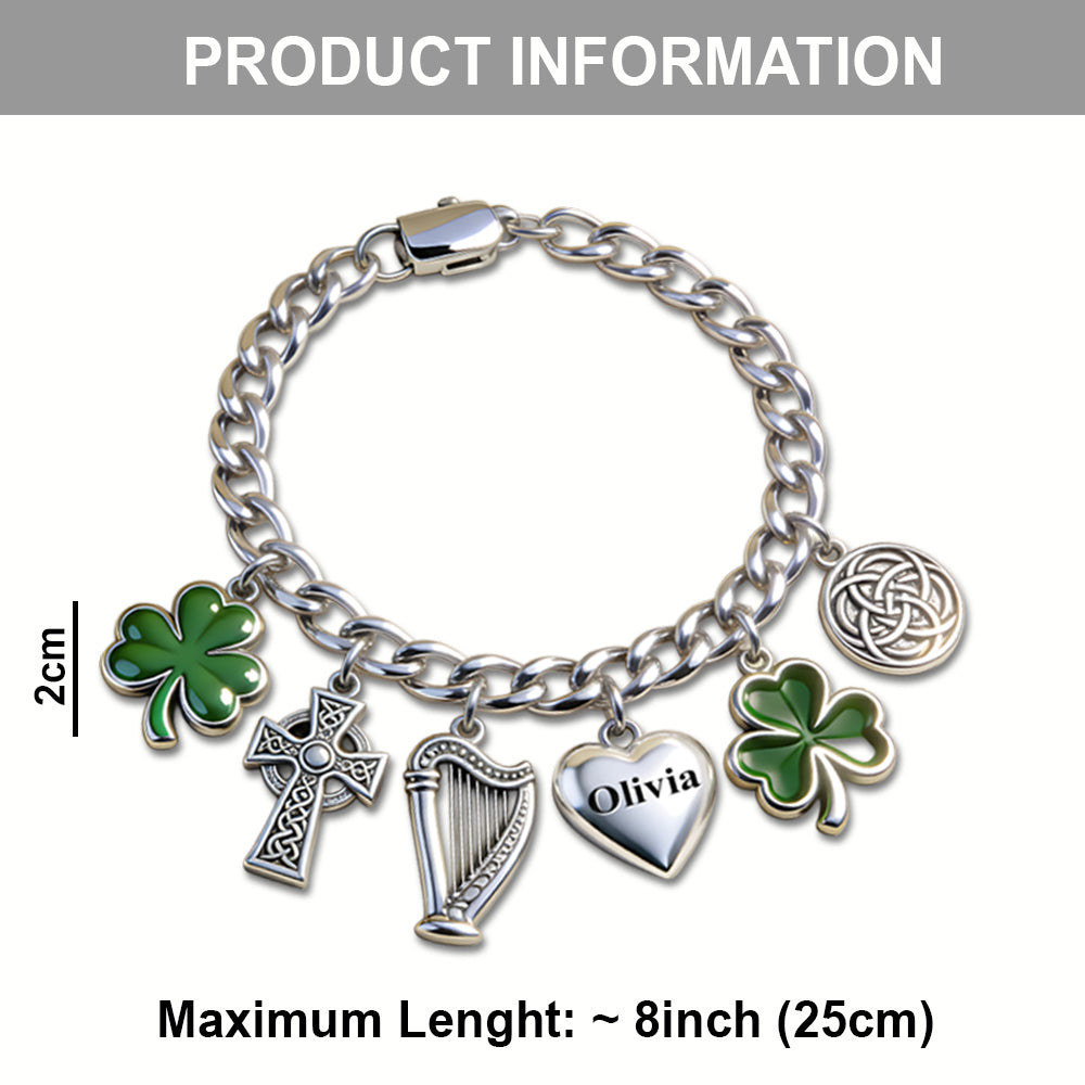 Celebrate St. Patrick's Day - Personalized Irish Bracelet With Charms