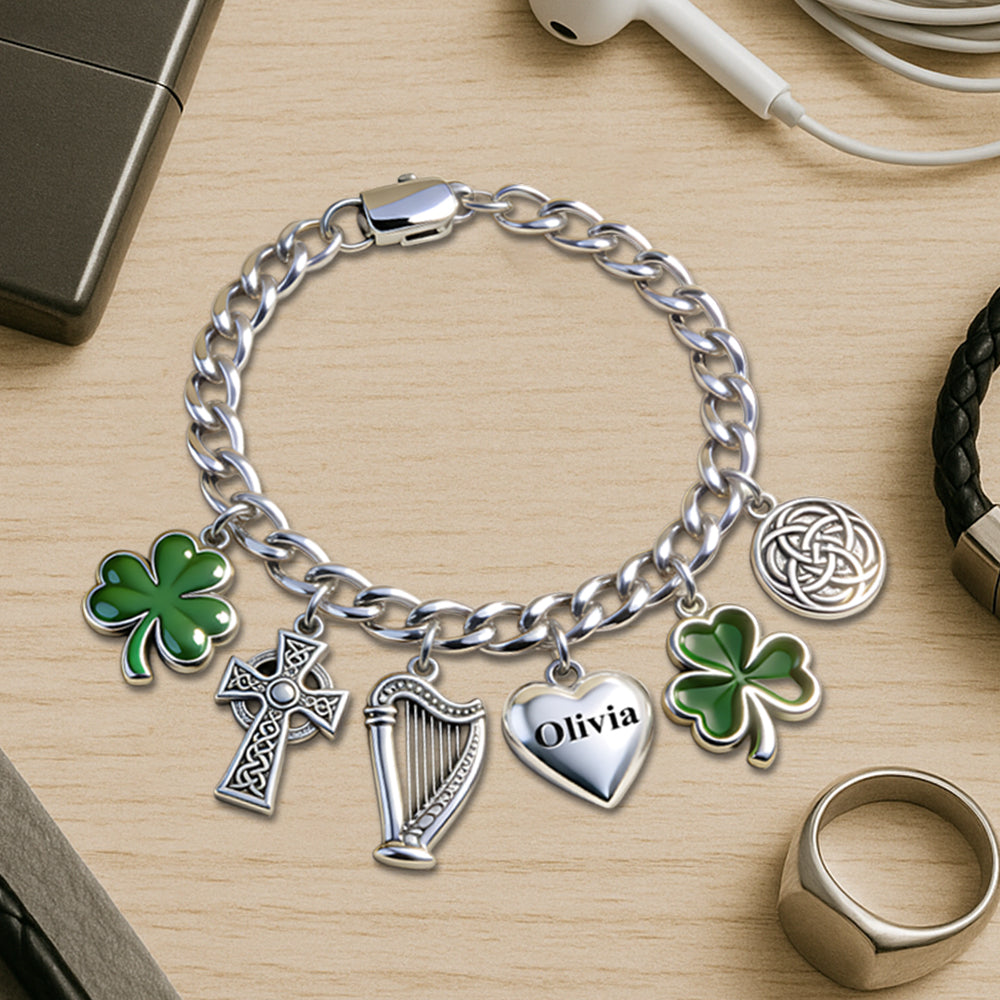 Celebrate St. Patrick's Day - Personalized Irish Bracelet With Charms