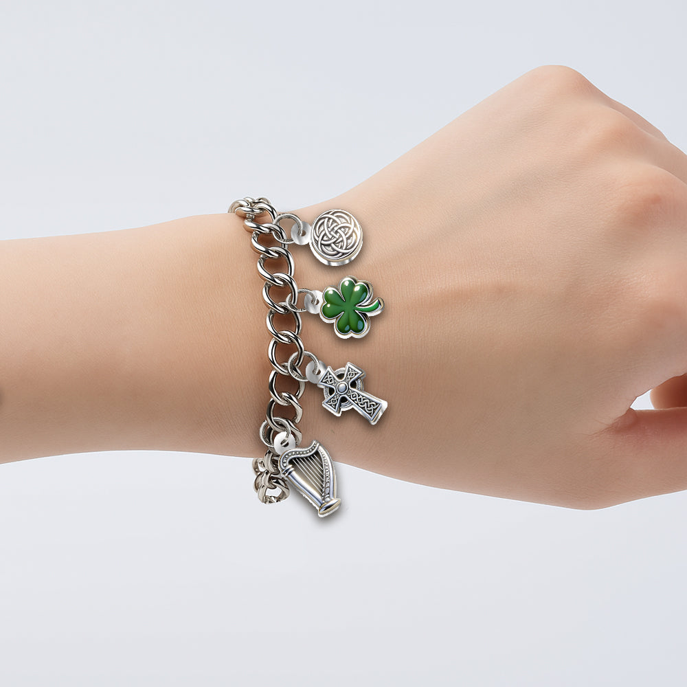 Celebrate St. Patrick's Day - Personalized Irish Bracelet With Charms