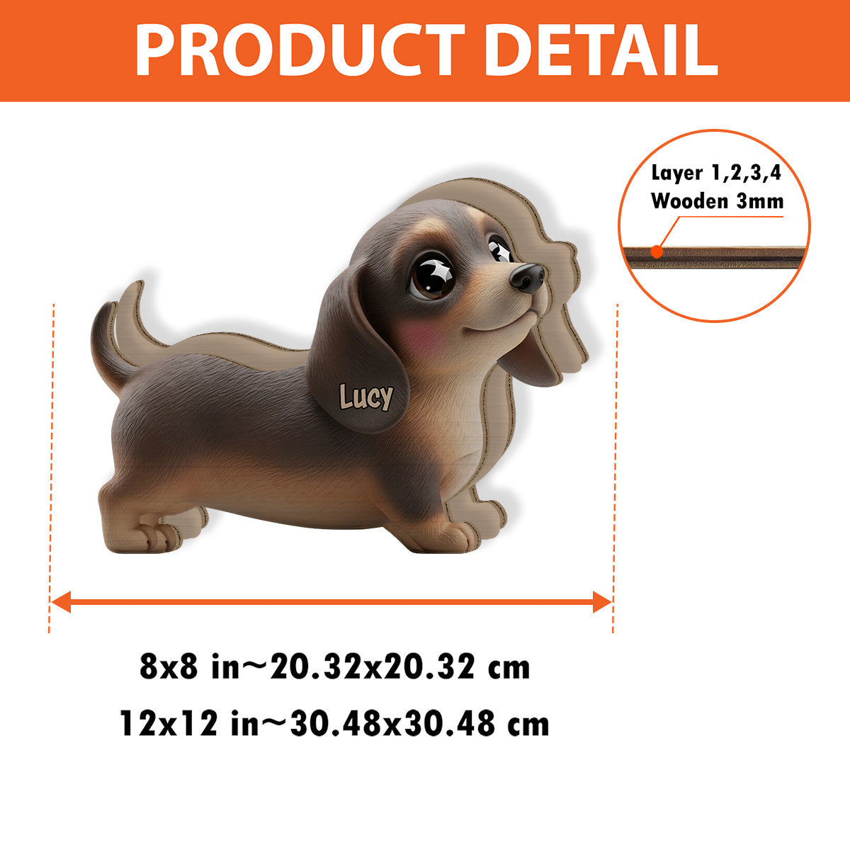 Cute Dachshund - Personalized Dachshund Wooden Pen Holder