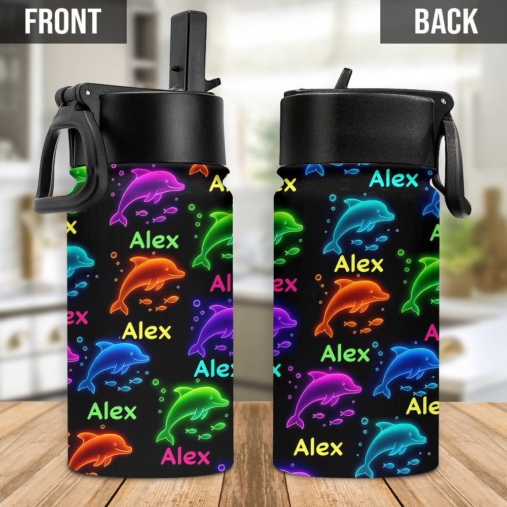 Gourde personnalisée pour enfants amoureux de la mer - Créatures marines lumineuses