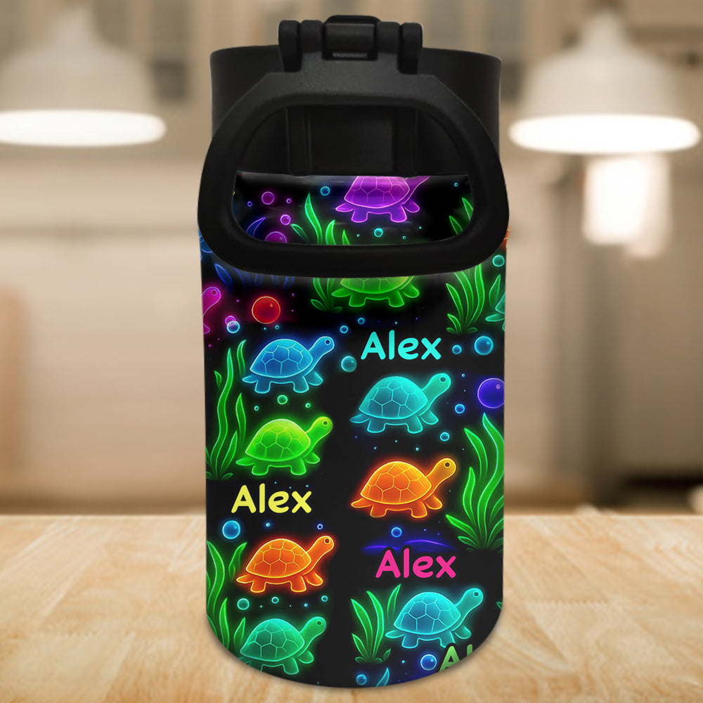 Gourde personnalisée pour enfants amoureux de la mer - Créatures marines lumineuses