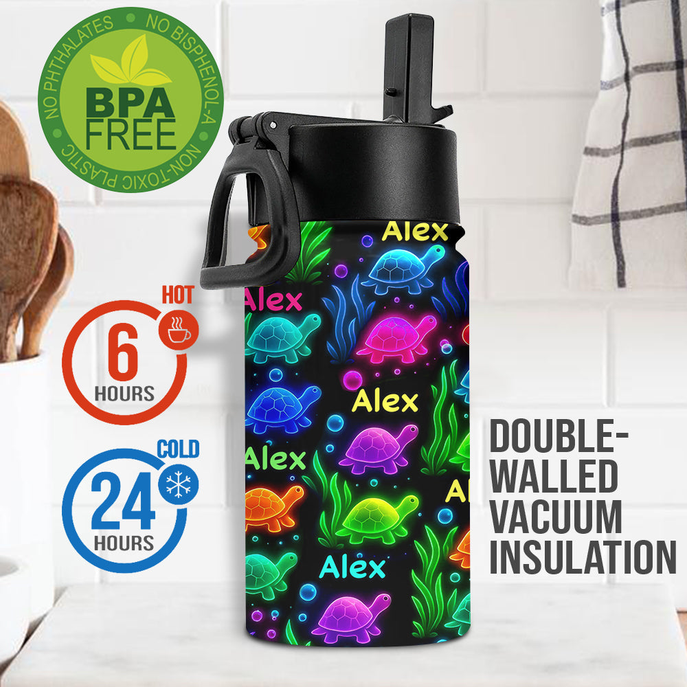 Gourde personnalisée pour enfants amoureux de la mer - Créatures marines lumineuses