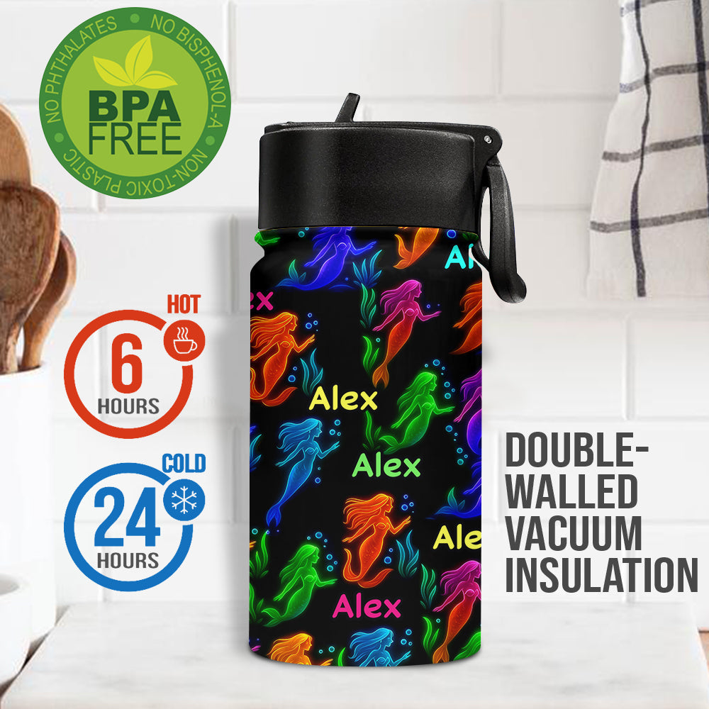 Gourde personnalisée pour enfants amoureux de la mer - Créatures marines lumineuses