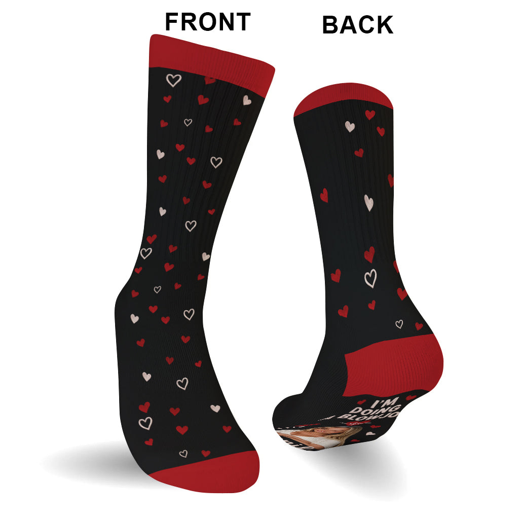 Je fais un blowjob - Chaussettes personnalisées épicées pour couples