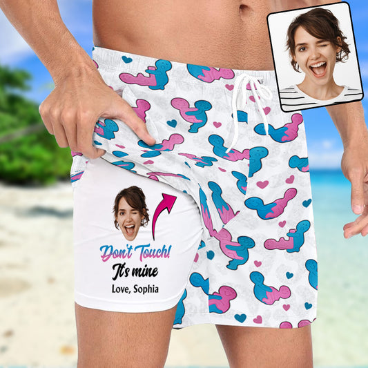 Je t'aime - Maillots de bain homme personnalisés pour couples avec doublure