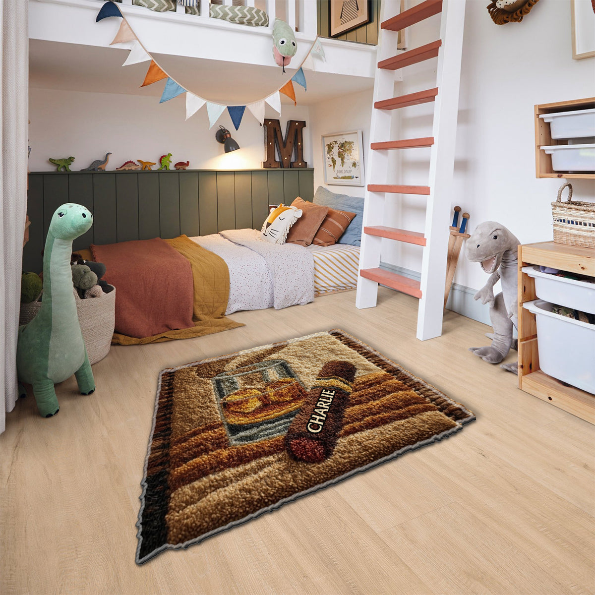 Cadeau unique pour les amateurs de whisky, de bourbon, de cigares... - Tapis tufté antidérapant personnalisé sur le thème du whisky