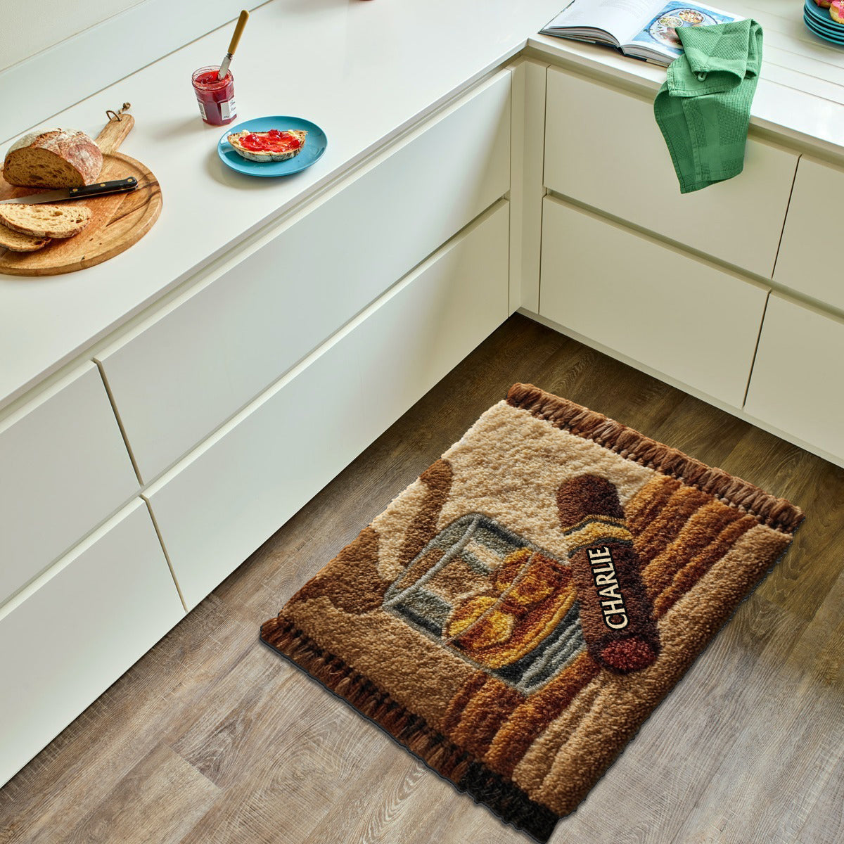 Cadeau unique pour les amateurs de whisky, de bourbon, de cigares... - Tapis tufté antidérapant personnalisé sur le thème du whisky