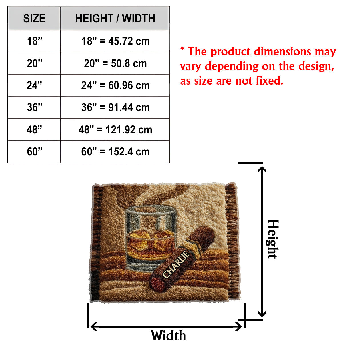 Cadeau unique pour les amateurs de whisky, de bourbon, de cigares... - Tapis tufté antidérapant personnalisé sur le thème du whisky