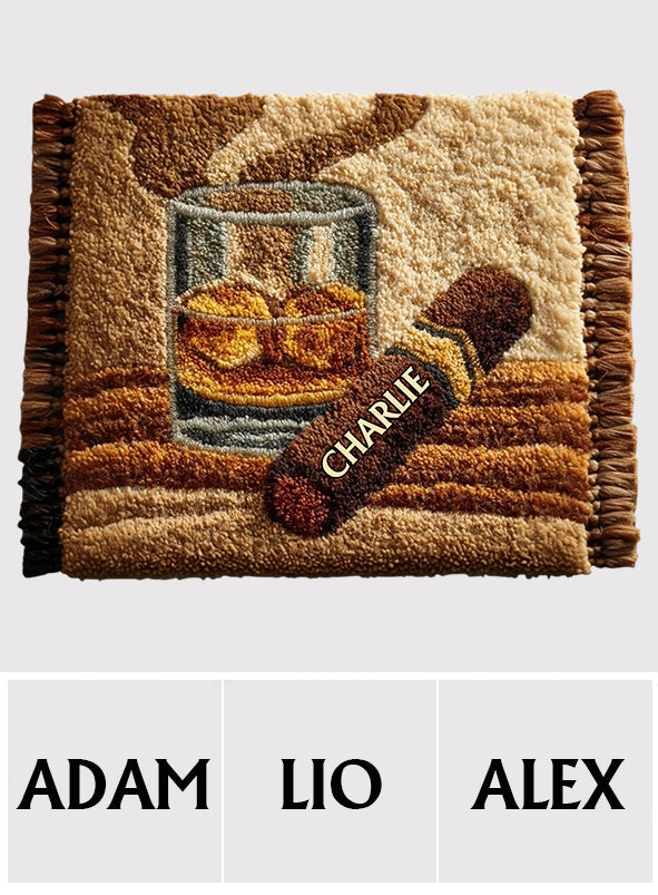 Cadeau unique pour les amateurs de whisky, de bourbon, de cigares... - Tapis tufté antidérapant personnalisé sur le thème du whisky