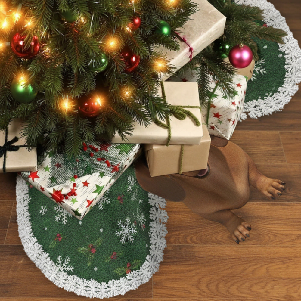 Merry Dogmas Custom Photo - Personalized Dog Shaped Tree Skirt