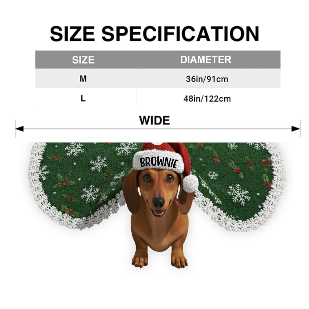 Merry Dogmas Custom Photo - Personalized Dog Shaped Tree Skirt