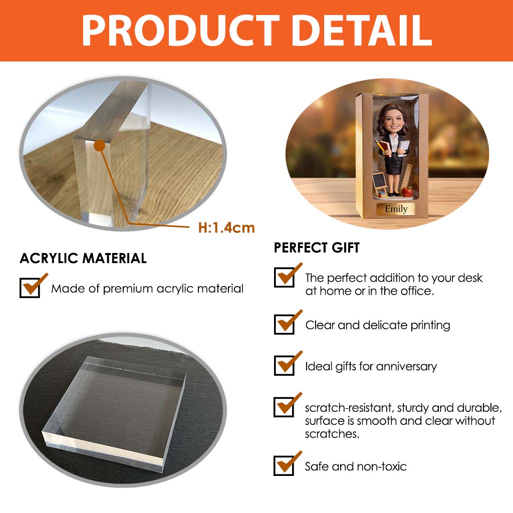 Cadeaux pour Enseignants Personnalisés à Partir de Photo - Plaque Acrylique Personnalisée