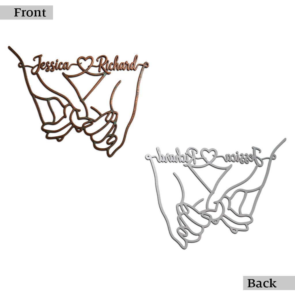 Together Forever Pinky Promise - Personalized Couple Cut Metal Sign