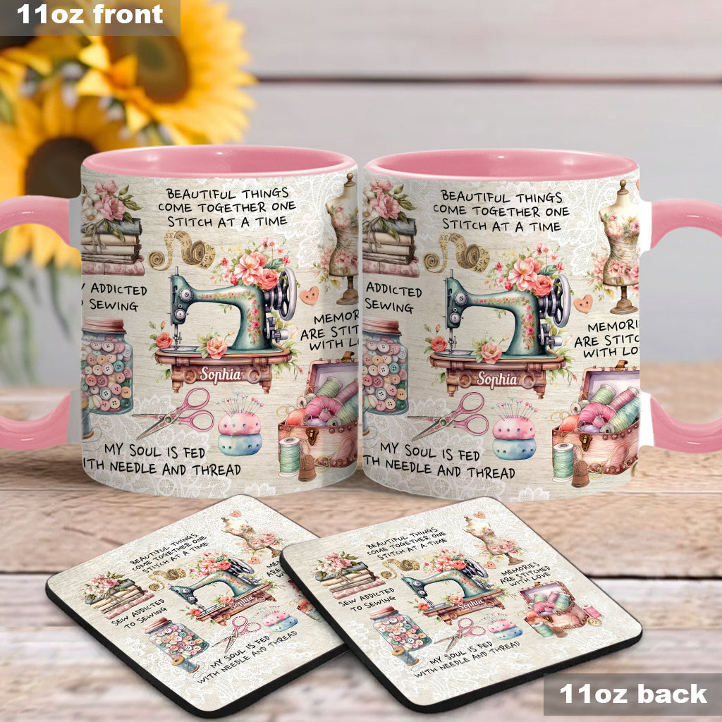 Sew Addicted To Sewing - Personalized Sewing Accent Mug