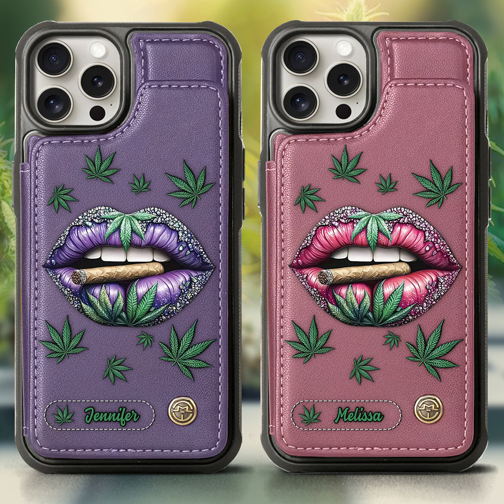 Étui portefeuille personnalisé « Get High » pour téléphone - Thème cannabis