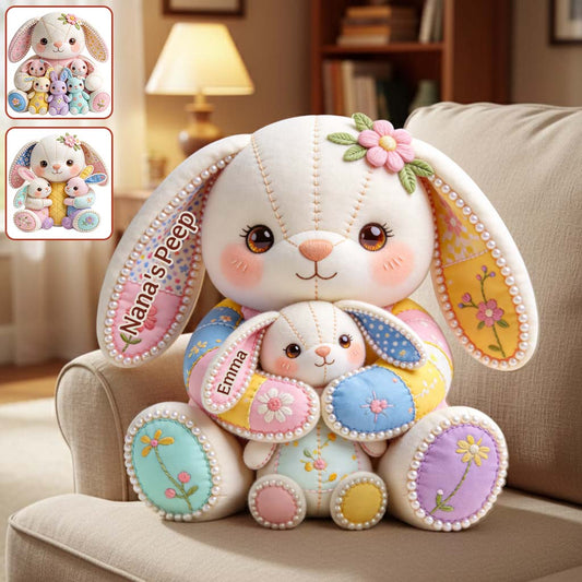 Coussin en fausse fourrure premium personnalisé « Grandma's Peeps »